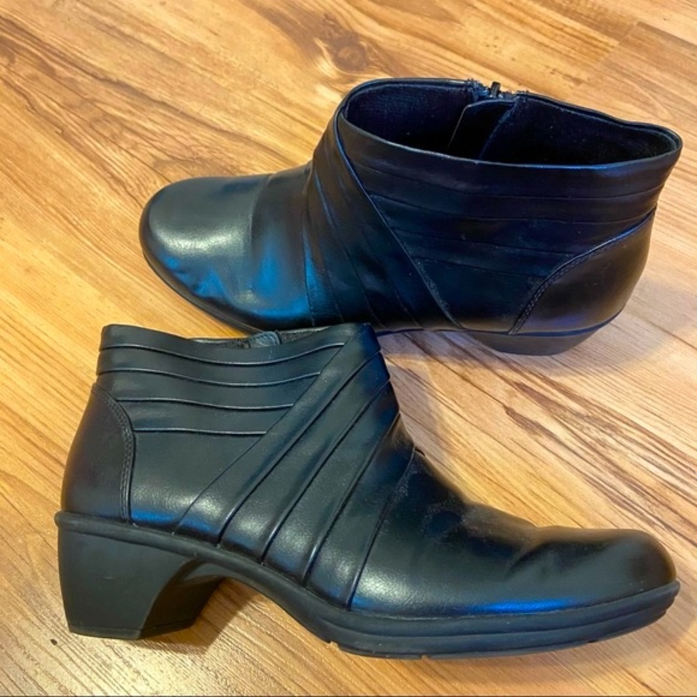 Comfort Plus Predictions Booties Women’s 9 Black Zip Up Almond Toe Ankle Boots